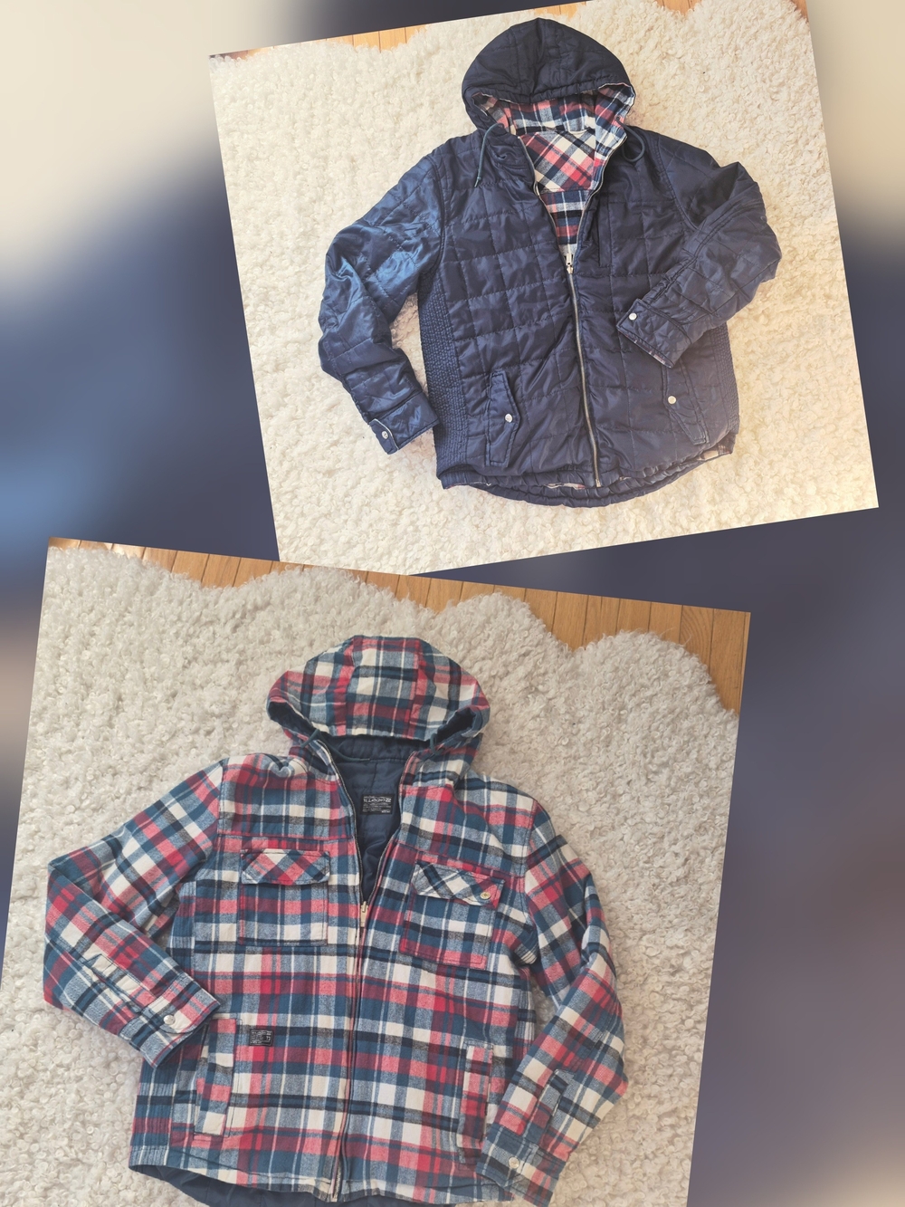 Billabong 73 Reversible Plaid Hooded Jacket Mens M L Flannel Shacket Workwear